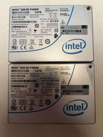 1.6TB Intel P4600 SSD NVME U.2 2.5" SSDPE2KE016T7P