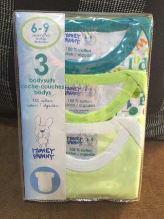 👶 HONEY BUNNY Baby Bodysuit 3pc Gift Set 6-9 months MIX Color NEW 嬰兒 連體衣3件套 👶