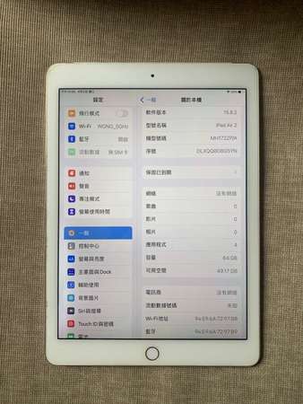 iPad Air 2 Wi-Fi + Cellular 金色插卡版