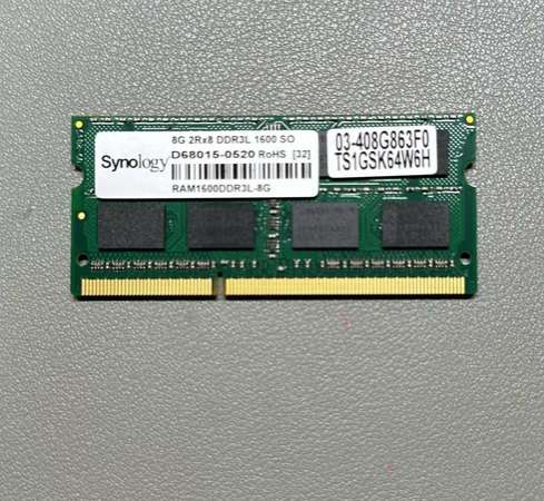 Synology NAS 專用 8GB RAM 原裝 DDR3L 1600MHz (RAM1600DDR3L-8GB)