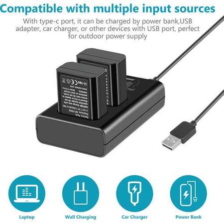 NEEWER SONY NP-FW50 Lithium-Ion Battery With LCD Display USB Charger 代用鋰電池連充電機
