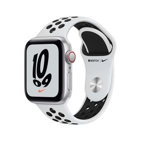 全新 APPLE Watch Nike SE 1 44mm GPS +流動網絡 銀色鋁金 殼純銀白色配黑色 Nike 運動錶帶 MKT63ZP/A 香港行貨港行