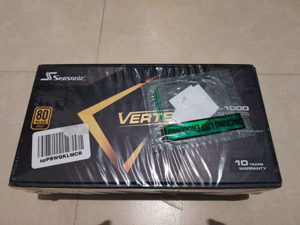 全新 Seasonic (海韻) Vertex GX-1000 PSU 電源火牛 (1000W/ATX 3.0/PCIe 5.0/金牌全模組)