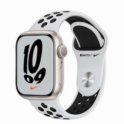 熱賣點 旺角店 全新 Watch Nike Series 7 41mm GPS 星光色 /黑色 NIKE 鋁金屬錶殼 香港行貨