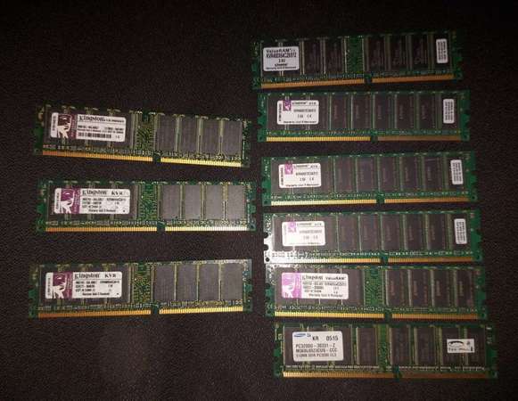 KINGSTON DDR400 1GB x 3pcs 512MB x 5pcs Samsung 512mb x 1pc DESKTOP MEMORY