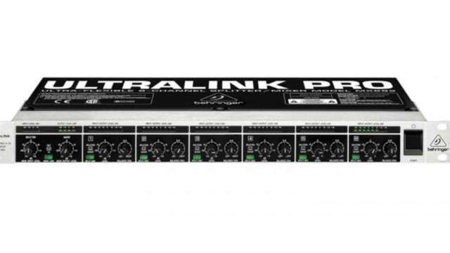 Behringer Ultralink Pro Mx882 機架式混音器, 八通道分配器/混頻器, 寬頻率範圍 ，用作電平匹配放大器或DI