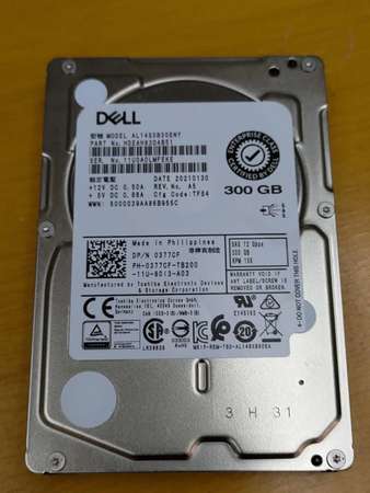 Dell 300GB HDD 15K RPM 2.5" 12Gb/s SAS Hard Disk Drive 企業級硬碟