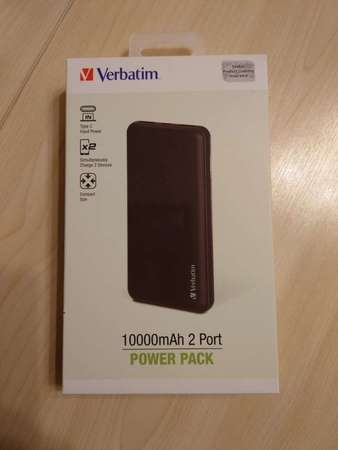 Verbatim 10000mAh 2 ports Power Bank 尿袋 充電池 [全新未開]
