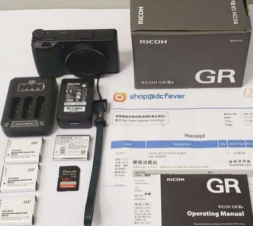RICOH GR IIIX (GR3x GRIII x 數碼相機) - 95% New，dcfever 買入，香港行貨，原廠保養至 2025年，送額外配件