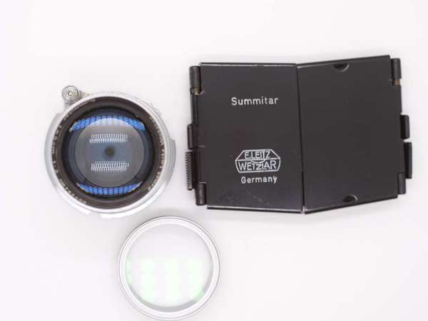 Leica Summitar 5cm f/2 M mount (with UV filter and hood)