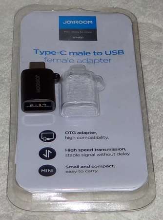 Joyroom 便捷式 TYPE-C MALE TO USB Type-A FEMALE OTG 轉換頭 (USB 3.0, 5Gbps)