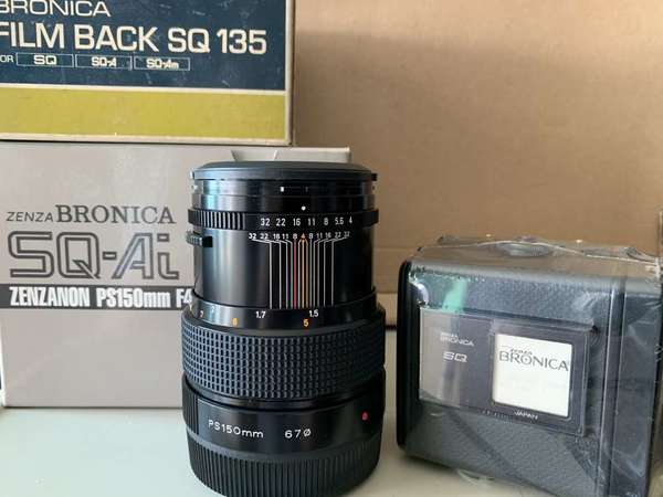 BRONICA SQ-Ai PS 150mm F/4 lens  and  SQ A Film Back SQ 135