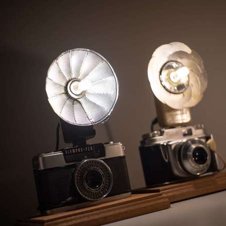 相機枱燈 全手工製作 以舊式相機及閃光燈改造成 OLYMPUS PEN EE-3 配 PRINZ 燈 / Beirette 相機配 ILFORD 燈