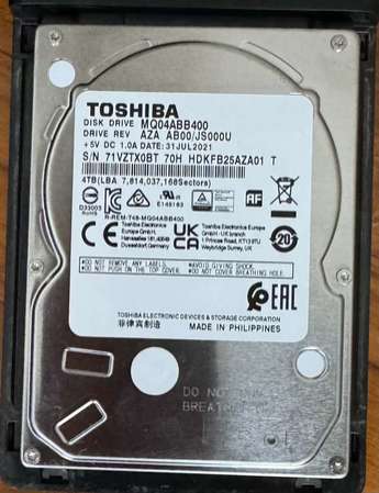 Toshiba 2.5” 4T HDD