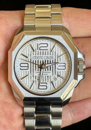 近全新 限量500隻 機械 Franck Muller X Roberto Cavalli 瑞士製 大裝 42MM 自動機械腕錶 市場少有鋼帶配置