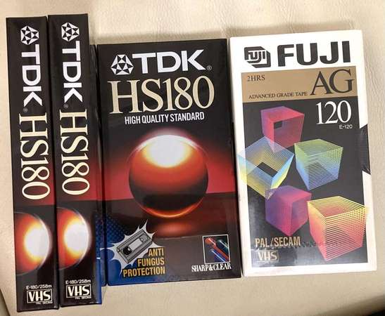 全新 TDK 及 Fuji VHS 錄影帶 四盒