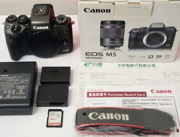 Canon EOS M5 Body (m5 灰銀色淨機身) - 98% New， 大舖 買入，香港行貨，送 額外配件