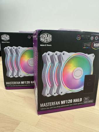 Cooler Master MasterFan MF120 Halo White 120mm 3 in 1 風扇套裝