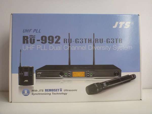 JTS RU-992 UHF PLL 雙頻道可調頻率主機連2支手握無線咪