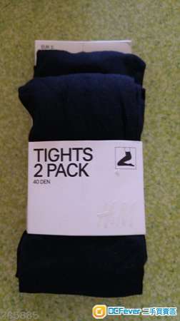 全新 H&M 1 包有 2 對 黑色襪衭  (尺碼 Size : S)