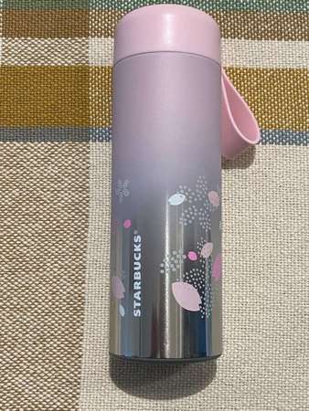 [日本直送] 全新 購自日本 Brand New Japan Starbucks Mug Sakura 日本星巴克矽膠手帶銀灰保溫壺杯 500ml