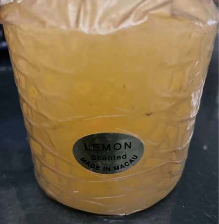 檸檬味蠟燭 L7.5cm w7.5cm 全新只是包裝袋污糟 沙田圍站