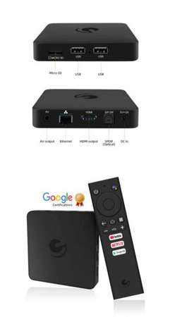 谷歌認証語音機頂盒EMATIC安卓9.0智能播放器Netflix認証 4K雙頻機頂盒
