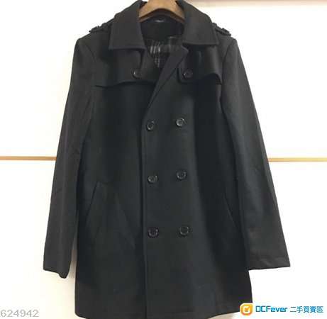 (開戶免費送 Free for account opener)  Zara wool pea coat with fleece lining 絨褸 大衣 中褸