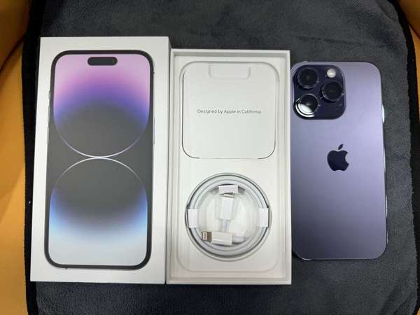 99%New iPhone 14 Pro 256GB 紫色 香港行貨 電池效能90% 全套有盒有配件 自用首選超值