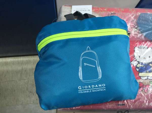🎒GIORDANO Foldable Backpack Travel Bag 19x39x45cm NEW 全新 背包 背囊 旅行袋 包 可以折合 摺合 ✈️