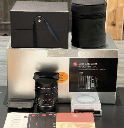 Leica Summilux-M 24mm f1.4 ASPH., black anodized lens full packing with UV/IR