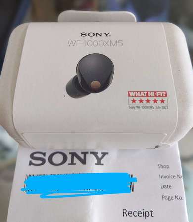 ［包順豐］全新行貨 WF-1000XM5 Sony Store購入有單  無線降噪耳機 （黑色）