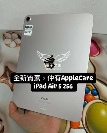 (電子專家ipad air系列)APPLE ipad air 5/m1/256gb wifi/可租用/apple care+/粉紅色  #電子之家，平板專家