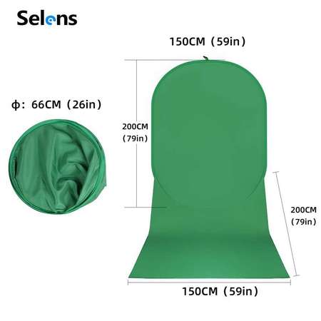 Selens Portable Chromakey Green Screen Background (200 x 150cm，綠色背景板)