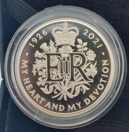 2021 QUEENS 95th BIRTHDAY SILVER PIEDFORT £5 IN CASE OF ISSUE WITH COA/2安士重精鑄厚銀幣