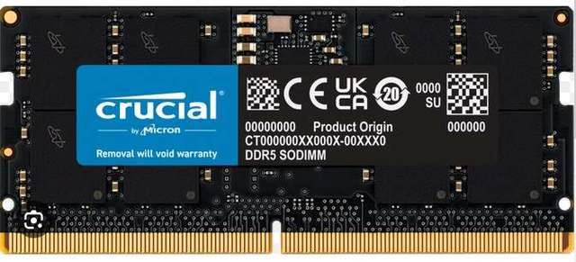 Crucial DDR5-4800 SODIMM 16GB (CT16G48C40S5) notebook ram