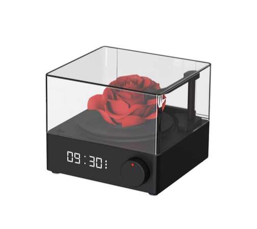X11 音箱 永生花玫瑰系列 數字時鐘 可轉動 桌面擺件 高顏值 多播放模式