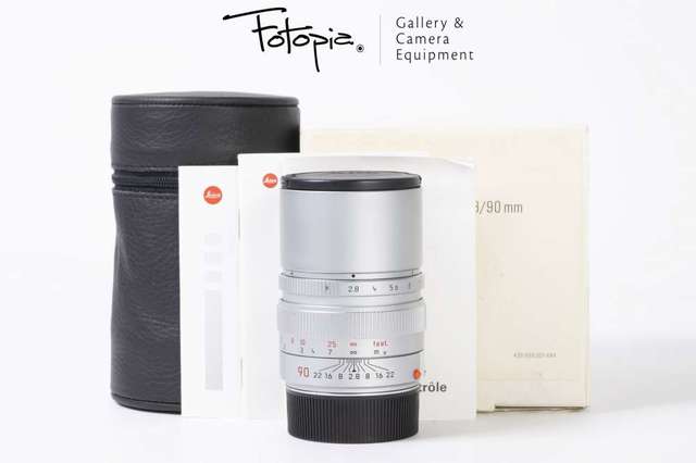 || Leica Elmarit-M 90mm F2.8 - Silver / Built-in-hood with full packing ||