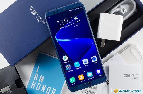 9成9新 华为 huawei 荣耀 honor v10 6gb ram  64gb 蓝色 99%