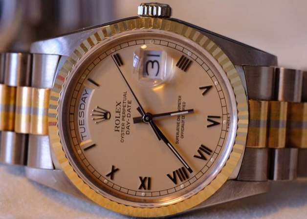 rolex 18239bic day-date 全18k三金 (红黄白) 彩红 三色雪糕